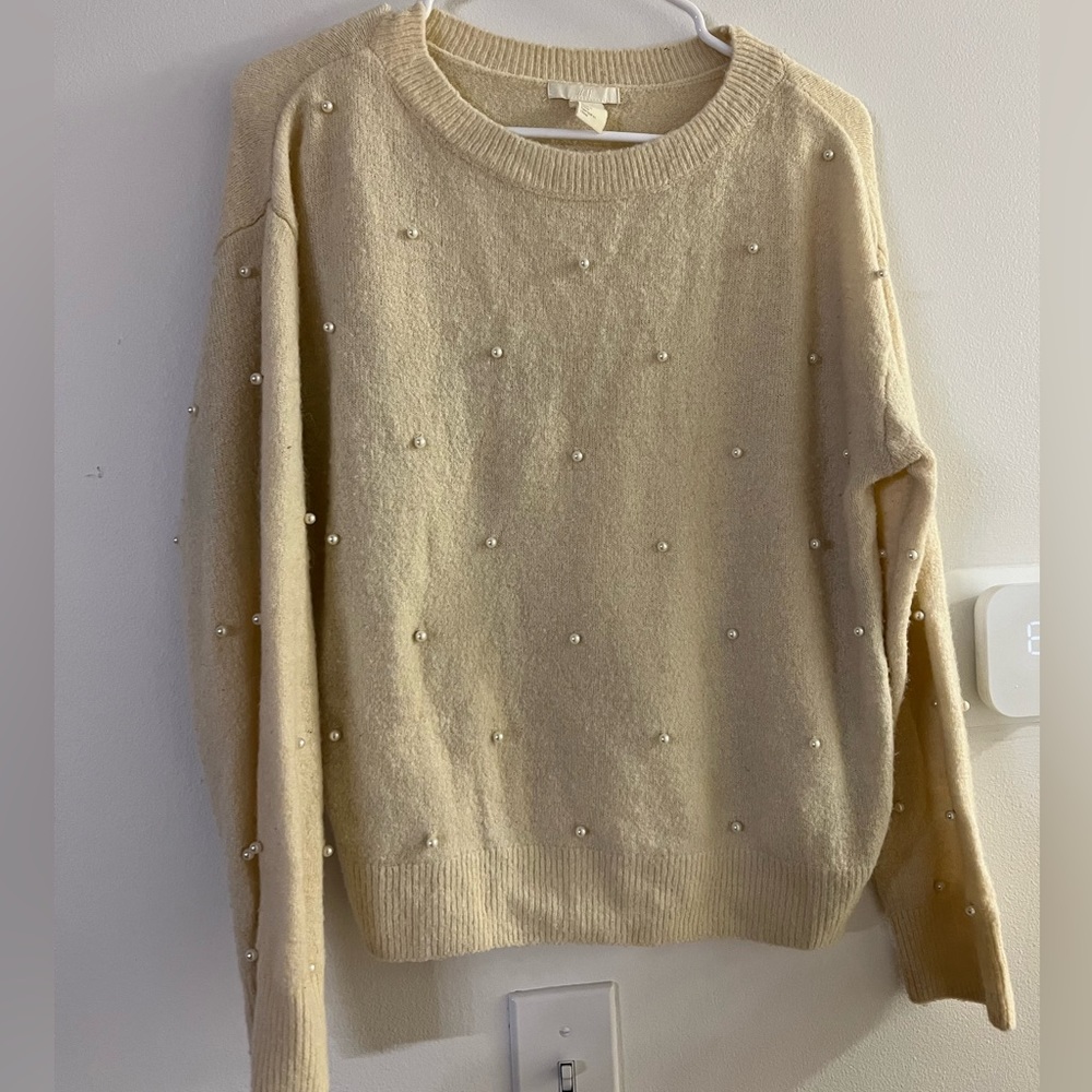 Off white/ cream colored Pearl sweater